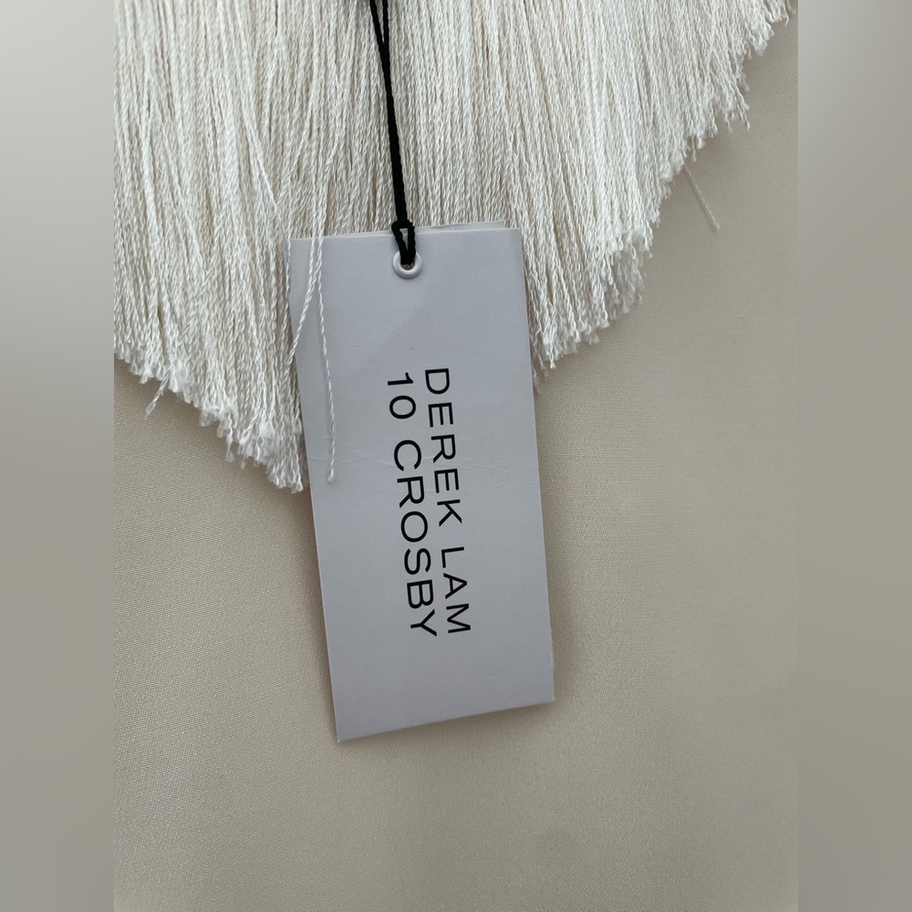 NWT DEREK LAM 10 CROSBY Silk Fringe Cami  | Boho Western Size 6 Classic Summer - Picture 6 of 7
